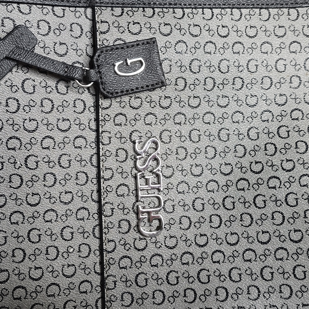 GUESS Black and Gray Signature Tote Bag - Picture 3 of 7